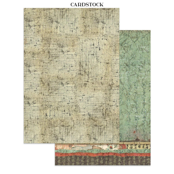 Two pieces of cardstock with textured designs on a white background