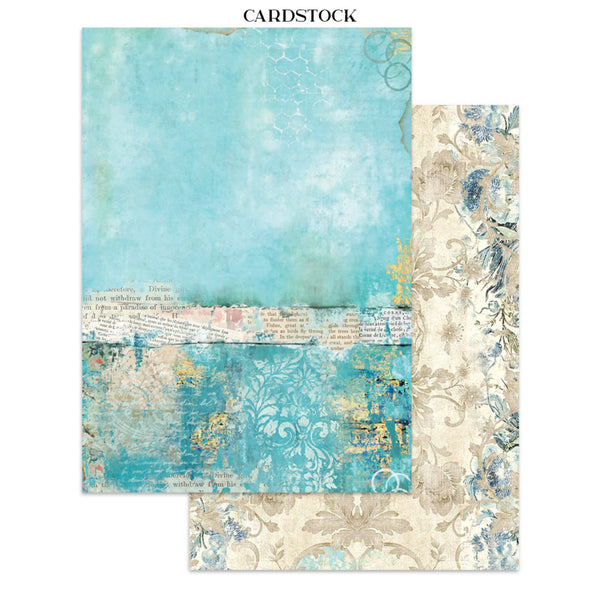 Two pieces of cardstock with textured designs on a white background