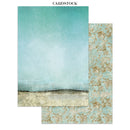 Two pieces of cardstock with different designs on a white background