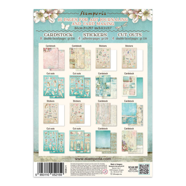Hampers of Hearts cardstock, stickers, and cut outs packaging with floral design on a white background.