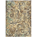 Pattern of gears and mechanical components on a textured background