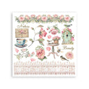 Decorative illustration with flowers, birds, and nature-themed elements on a white background
