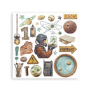 Collection of vintage-style illustrations on a white background