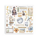 Sticker sheet with nature-themed elements, quotes, and illustrations on a white background.