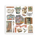 Collection of travel-themed illustrations on a white background
