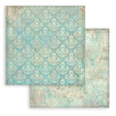 Two pieces of decorative paper with floral patterns on a white background