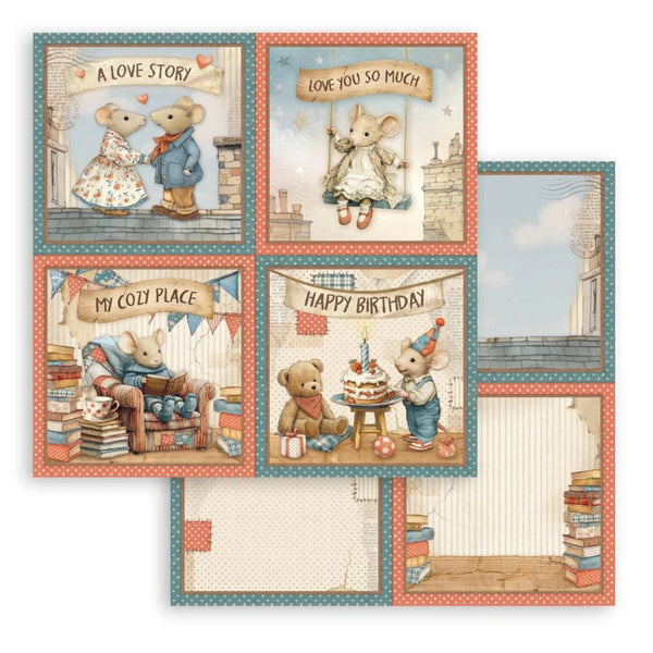 Set of illustrated cards featuring teddy bears in various scenarios with text.