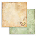Two pieces of textured paper with a butterfly design on a white background