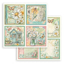 Set of floral-themed notebooks with various designs on a white background