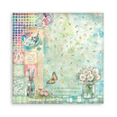 Colorful art paper with floral and artistic elements on a white background