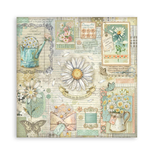 Stamperia Scrapbooking Pad 12" x 12" 22/pkg - Daisy Art Single Face