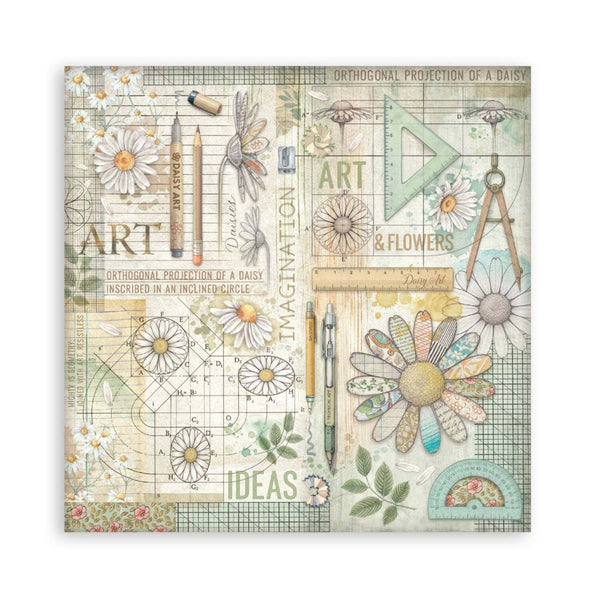 Stamperia Scrapbooking Pad 12" x 12" 22/pkg - Daisy Art Single Face