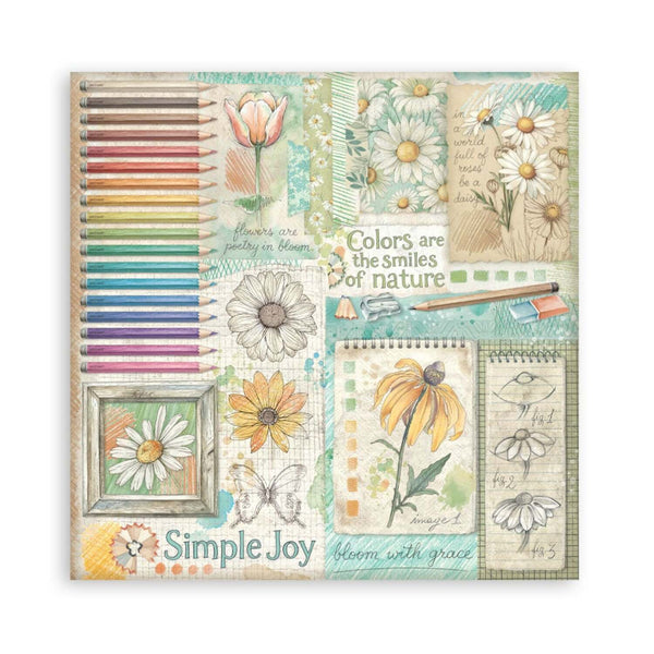 Stamperia Scrapbooking Pad 12" x 12" 22/pkg - Daisy Art Single Face