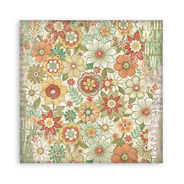 Stamperia Scrapbooking Small Pad 8" x 8" - Backgrounds Selection - Furry Friends