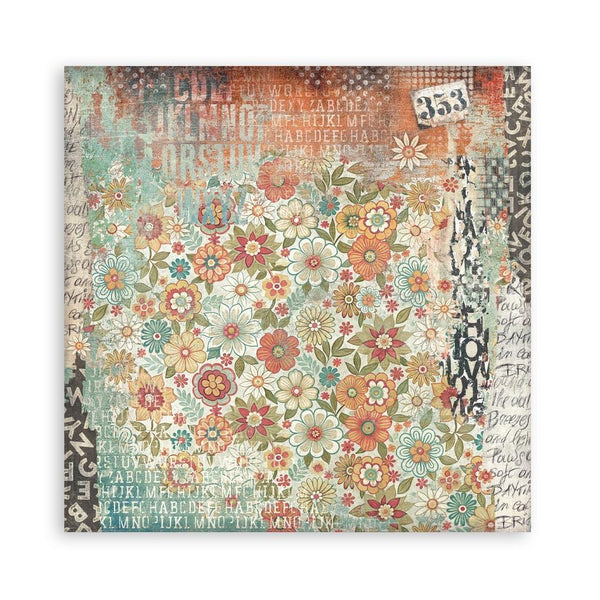 Stamperia Scrapbooking Small Pad 8" x 8" - Backgrounds Selection - Furry Friends