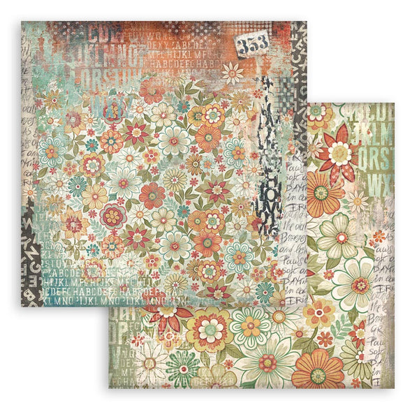 Stamperia Scrapbooking Small Pad 8" x 8" - Backgrounds Selection - Furry Friends