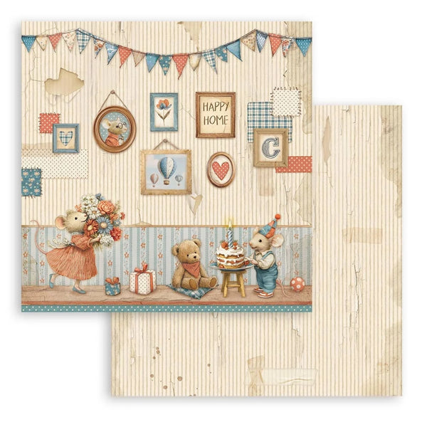 Stamperia Scrapbooking Small Pad 8" x 8" - Family