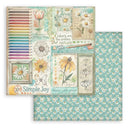 Collection of floral and nature-themed stationery items with 'Simple Joy' branding.