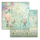 Set of floral and nature-themed stationery items with daisies and butterflies.