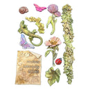 Decorative elements including flowers, leaves, and a butterfly on a white background