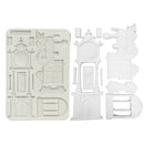 Decorative silicone mold with architectural shapes on a white background