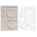 Decorative silicone mold with intricate designs on a white background