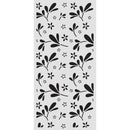 Black floral pattern on a white background