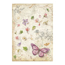 Butterfly and floral design on a textured background