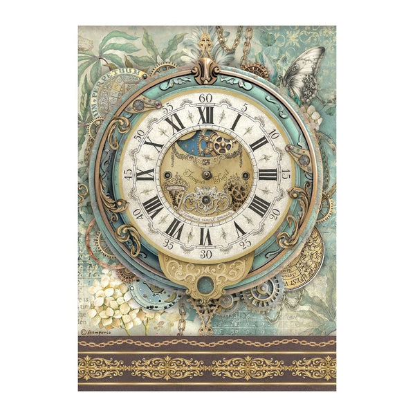 Decorative clock design with intricate details on a white background