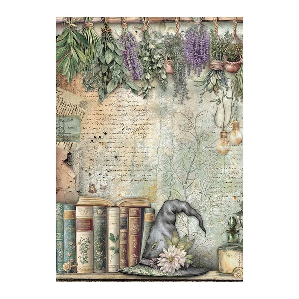 Stamperia A4 Rice Paper - Herbarium Silvae Books