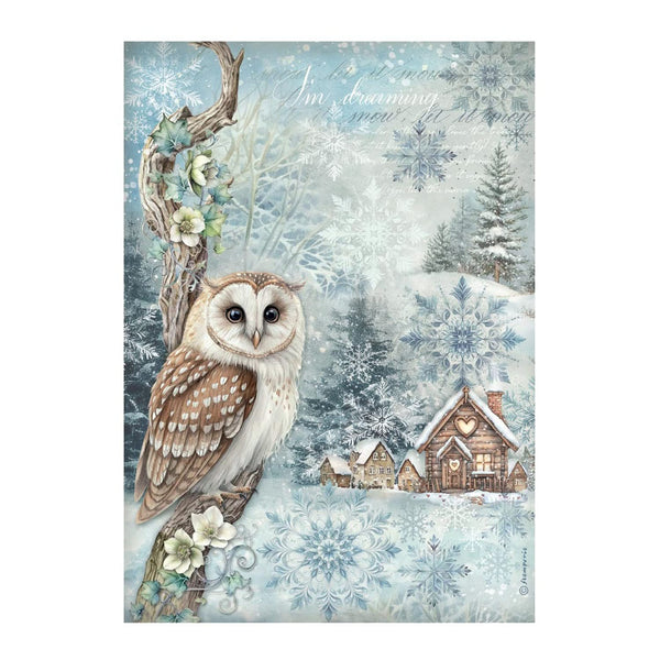 Stamperia A4 Rice Paper - The Owl's House Owl
