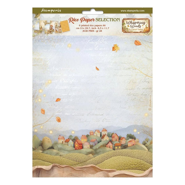 Stamperia Rice Paper Sheet A4 Selection Set of 6 - Whispering Woods