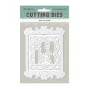 White decorative cutting die with 'Happy Day Frames' on a beige background, featuring Stamperia branding.