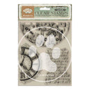 Clear stamps with vintage design on a white background
