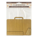 Packaged Craft Shapes MDF Blanks with clear plastic cover on a white background