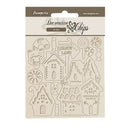 Stamperia Decorative Chips 5.51"x 5.51" - Candy Christmas Marzipan Houses