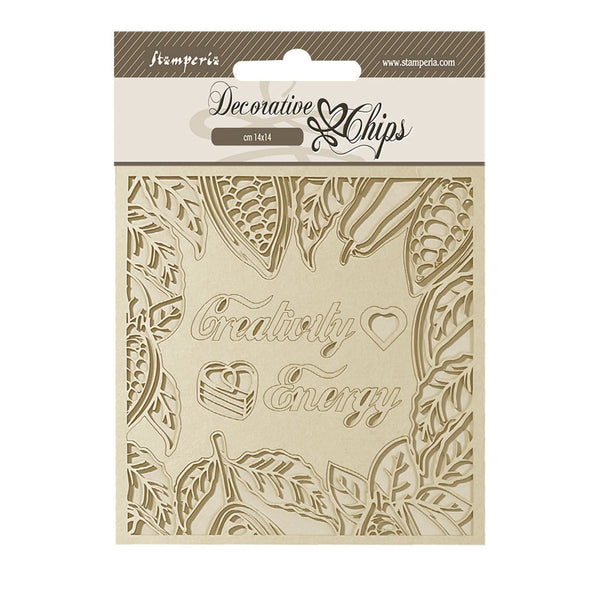 Stamperia Decorative Chips 5.5" ‚àö√≥ 5.5" - Coffee and Chocolate Creativity Energy