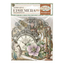 Packaging of Stamperia adhesive ephemera with clock and floral design