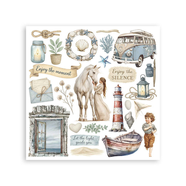 Stamperia Rub-On Kit 6.1" x 6.1" - Silent Sea
