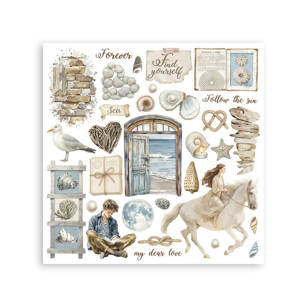Stamperia Rub-On Kit 6.1" x 6.1" - Silent Sea