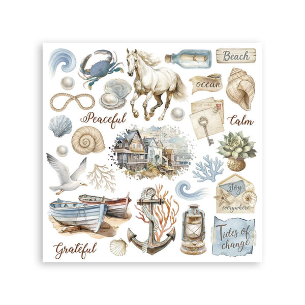 Stamperia Rub-On Kit 6.1" x 6.1" - Silent Sea