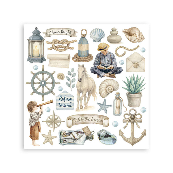 Stamperia Rub-On Kit 6.1" x 6.1" - Silent Sea