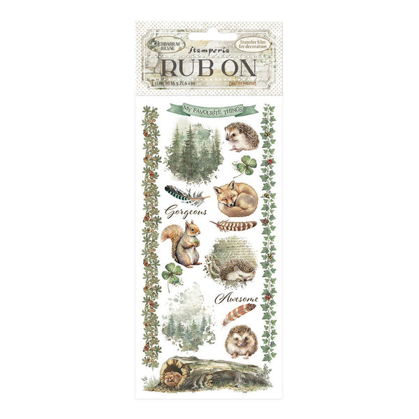 Stamperia Rub-On Transfer 4"x 8.5" - Herbarium Silvae Forest