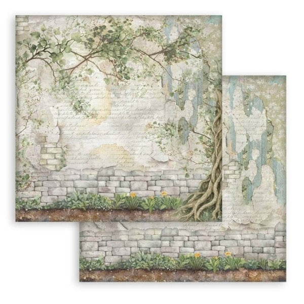 Stamperia Scrapbooking Pad 12" x 12" 10/pkg - Backgrounds Selection - Herbarium Silvae