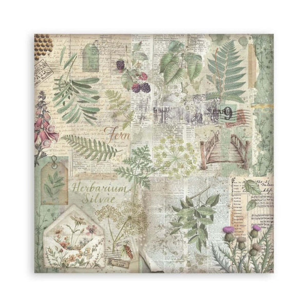 Stamperia Scrapbooking Pad 12" x 12" 10/pkg - Backgrounds Selection - Herbarium Silvae