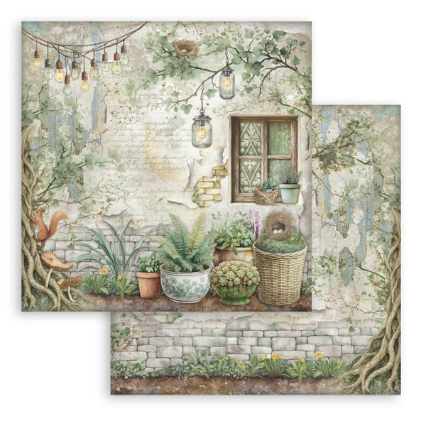 Stamperia Scrapbooking Pad 12"x 12" 10/pkg - Herbarium Silvae