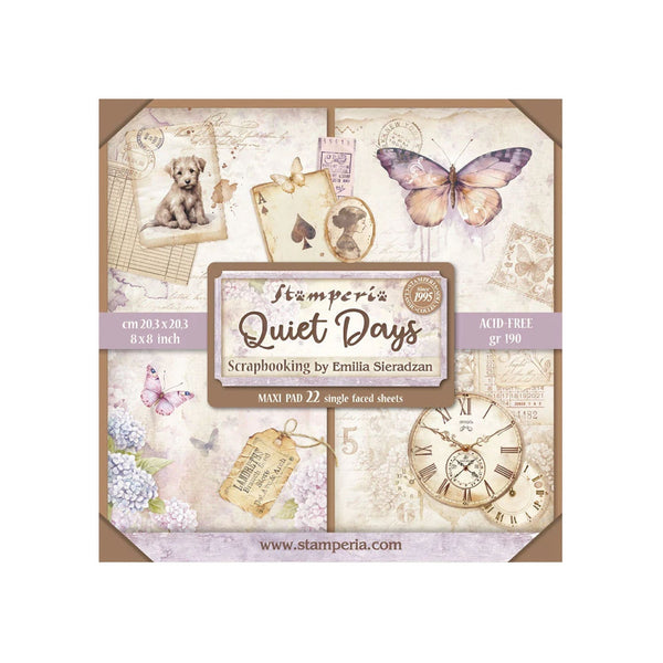 Stamperia Scrapbooking Pad 8"x8" 22/Pkg - Quiet Days