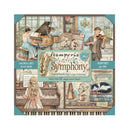 Stamperia Symphony scrapbooking paper pad packaging with musical-themed illustrations.