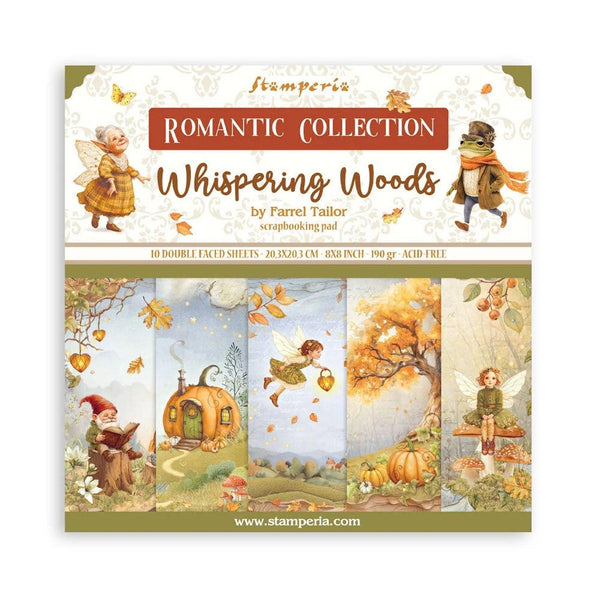 Stamperia Scrapbooking Small Pad 8"x8" 10/pkg - Whispering Woods
