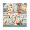 Stamperia paper pack with family-themed illustrations on a white background